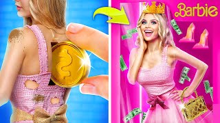 De Barbie Pauvre à Barbie Riche 💔 Défi de Relooking de Poupées 💸 [upl. by Arakihc]