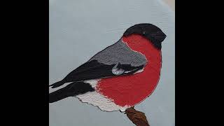 Bullfinch contemporaryartist handmade handmadeart birds artandcraft art [upl. by Nali]