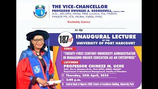 187th Inaugural Lecture of the University of Port Harcourt [upl. by Meekah]