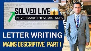 Descriptive writing for SBI PO IBPS PO Mains  Letter writing Solved LIVE by Ashutosh Sharma [upl. by Ahtnama]