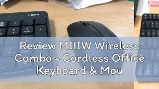 Review MIIIW Wireless Combo  Cordless Office Keyboard amp Mouse Kit Set [upl. by Adanama]