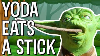 YODA EATS A STICK  The Puppet Yoda Show [upl. by Neysa892]