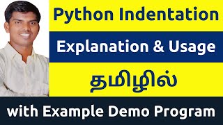 What is Python Indentation with Example Program Tutorial  Tamil [upl. by Aicyla]