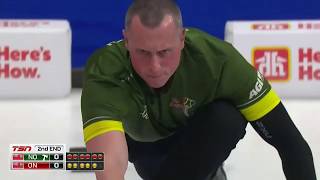 Draw 19  Tim Hortons Brier  Epping ON vs Jacobs NO [upl. by Rihsab717]