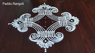 Dhanurmasam Muggulu ☘️7x3x3 dots Sankranti Muggulu ☘️ Latest Festival Rangoli ☘️Paddu Rangoli [upl. by Cung]