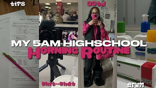 MY 5AM HIGHSCHOOL MORNING ROUTINES  grwm skincare chitchat ootd [upl. by Xyla]