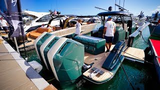 Miami Boat Show 2023 Docks  Craziness and Complete Walk Through [upl. by Killian]