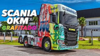 Eles GRAFITARAM um SCANIA 450 0km  Curiosidade Automotiva [upl. by Anihpled926]