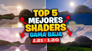 Los 5 Mejores SHADERS Gama BAJA para Minecraft Java 121 120  AdbraGames [upl. by Gnuhc]