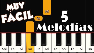 👉5 CANCIONES FÁCILES para Piano 👍 Tutorial Synthesia [upl. by Dlareme]