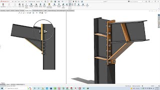 Solidworks Tutorial  229 Tapper Beam connection Structural Design in Solidworks weldments [upl. by Gustin]