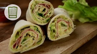 PartyWraps mit Frischkäse und Putenbrust Rezept chefkoch [upl. by Gmur]