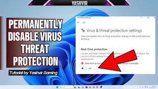 How to Disable REALTIME Protection Permanently in Windows 1110 2024 [upl. by Alhan935]