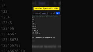 NumberPyramid in Java  Shorts [upl. by Greerson]