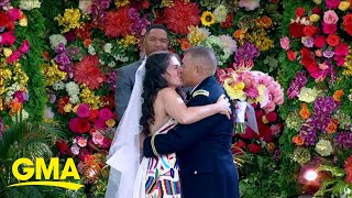 Bride and groom get wedding of their dreams after COVID postponed it twice l GMA [upl. by Larson]