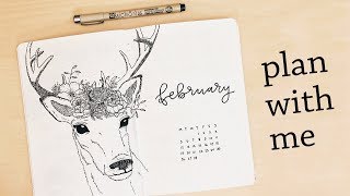 Plan With Me  February 2018  Minimal Bullet Journal Setup [upl. by Jagir]