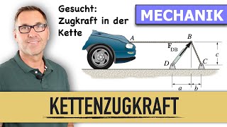 Zugkraft in Kette  Gleichgewicht im Punkt  Zentrales Ebenes Kraftsystem Gleichgewichtsbedingungen [upl. by Hgierb]