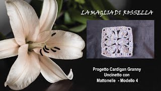 💖💝💋Progetto Cardigan Granny Uncinetto con Mattonella  Modello 4 tutorialfacile grannysquare [upl. by Eadmund695]