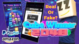 CUBE WINNER 2048 app Real Or Fake Earn Money Paypal Amazon Review Games Online 2022 [upl. by Elfont]