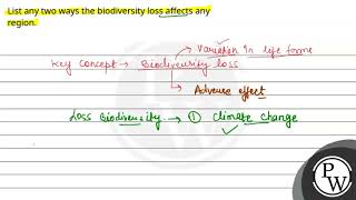 List any two ways the biodiversity loss affects any region [upl. by Rossy]