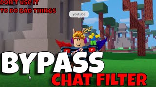 How To Bypass Chat Filter On Roblox Use it goodly [upl. by Oinoitna621]