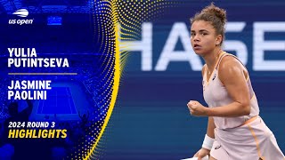 Yulia Putintseva vs Jasmine Paolini Highlights  2024 US Open Round 3 [upl. by Papke]