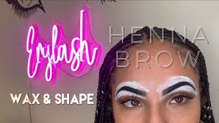 💕HENNA BROWS EYEBROW WAX AND MAPPING AMAZON MINA [upl. by Zampino]