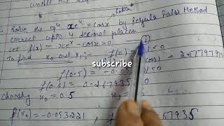 solve the equation xexcosx by regula falsi method correct upto 4 decimal places [upl. by Ginni256]