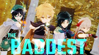 【 原神  Genshin Impact MMD 】 THE BADDEST 【 4NEMO  Kazuha  Xiao  Venti  Aether  】 [upl. by Sachi199]