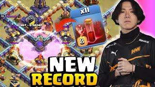 Klaus BREAKS WORLD RECORD Skelly Donut with 18 VALKS Clash of Clans [upl. by Padraic]