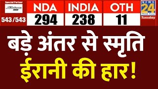 Amethi में Smriti Irani की बड़ी हार  KL Sharma  Lok Sabha Election 2024 Results  News24 LIVE [upl. by Yrrot890]