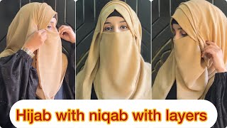 Hijab with niqab with layers  7 day’s series  Day 7  aj 2 names liye hein [upl. by Ynaffad]