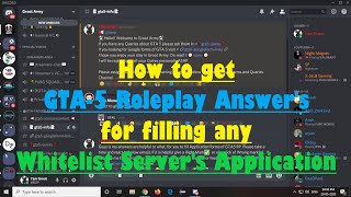 How to get GTA5 Roleplay Answers for filling Application Forms of Whitelist Servers Slayers Groot [upl. by Aikmat]