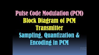 Pulse Code Modulation PCM  Block Diagram of PCM TransmitterSampling Quantizing amp Encoding in PCM [upl. by Hcirdeirf]