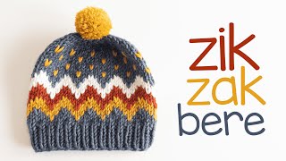 Zikzak Bere ✅❤️  Çocuk ve Yetişkinler İçin Kolay Bere Yapımı  How to knit a hat Easy Hat Pattern [upl. by Moulton]