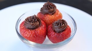 Chocolate Stuffed Strawberries Recipe  VeganRawGluten Free  Dessert A Day Project 11 [upl. by Neelyt]