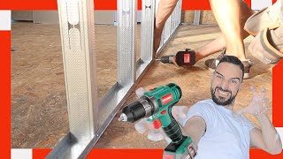 🔥 Cómo HACER una PARED DIVISORIA de Paneles de YESO ✅ Tabique de PLADUR 👉 DRYWALL [upl. by Kin]