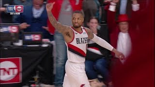 Damian Lillard Waves Goodbye to Russell Westbrook  Game 5  April 23 2019 [upl. by Eirrot131]