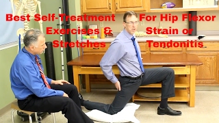 Hip Flexor StrainTendonitis Best Stretches Exercises amp SelfTreatment [upl. by Shornick]