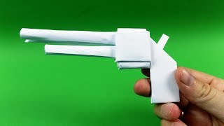 How to Make Easy Paper Origami Gun Pistol Tutorial [upl. by Annodal911]