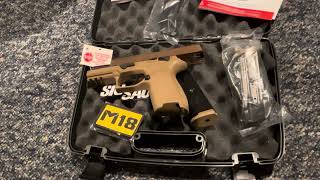 Sig Sauer P320 M18 9mm Luger first shots first thoughts unboxing amp review [upl. by Retnuh]