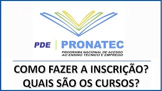 PRONATEC  Dicas básicas para cursar em 20162017 [upl. by Lrad56]