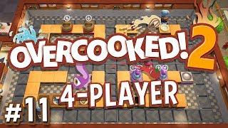 Overcooked 2  11  ONLY CONVEYOR BELTS 4 Player Gameplay [upl. by Haydon780]