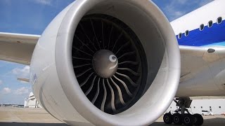 Engine GE90115B of Boeing 777300ER  closeup shots [upl. by Eloken]