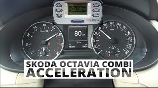 Skoda Octavia Combi 4x4 18 TSI 180 hp  acceleration 0100 kmh [upl. by Orecul]