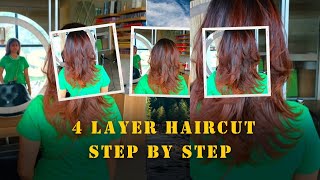 How To Cut Layer Cut Hair At Home By Self  How To Cut Layers in Medium [upl. by Myra447]