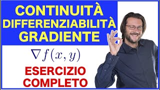 Continuità differenziabilità e gradiente esercizio completo svolto [upl. by Cave450]