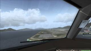 Cockpit B777200LR Heavy Turbulences at Hong Kong Approach [upl. by Gentilis]