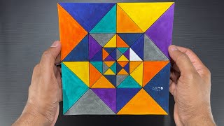 How to Draw Patterns Shapes by Combining Rectangles amp Right Triangles  Geometric  Easy Agile Steps [upl. by Ttej806]