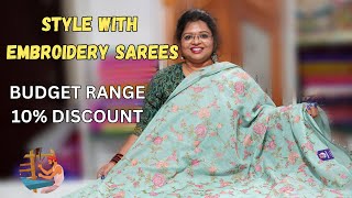 Embroidered Sarees That Steal the Spotlight Linen Kota Sarees Semi Tussar Silk SareesFancy Sarees [upl. by Lemmueu]